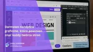 Darmowe narzędzia graficzne – ekran z edytorem graficznym i projektem strony