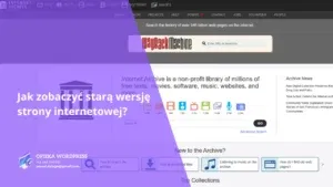 Interfejs Wayback Machine z polem wyszukiwania adresu URL i kalendarzem pokazującym dostępne archiwa strony internetowej