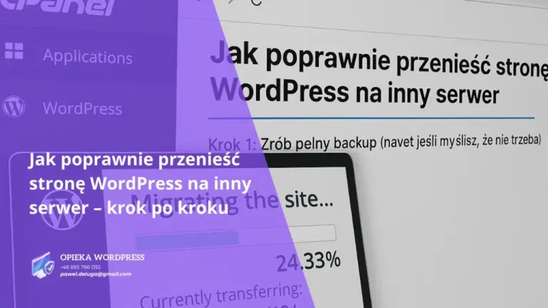 Przenoszenie strony WordPress na nowy serwer – ekran z wtyczką migracyjną