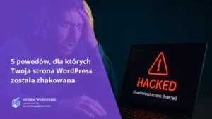 Właściciel strony WordPress patrzy z niedowierzaniem na ekran z ostrzeżeniem o ataku