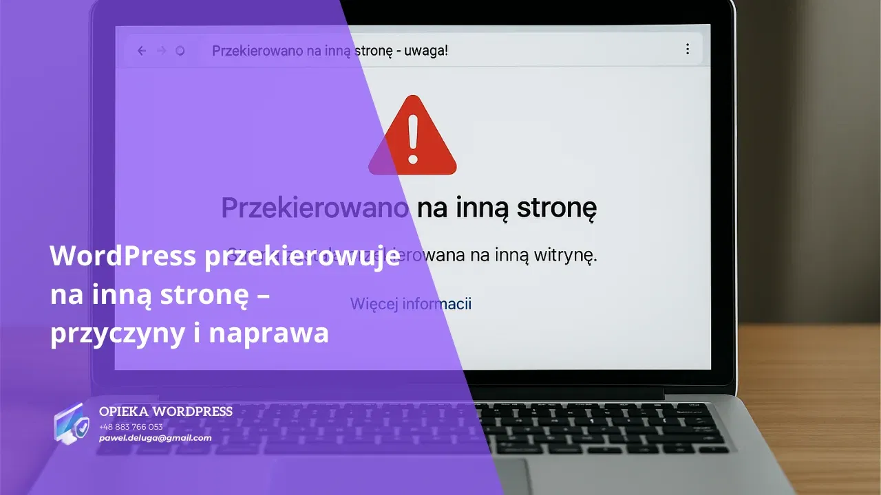 WordPress przekierowuje na inną stronę – komunikat w przeglądarce