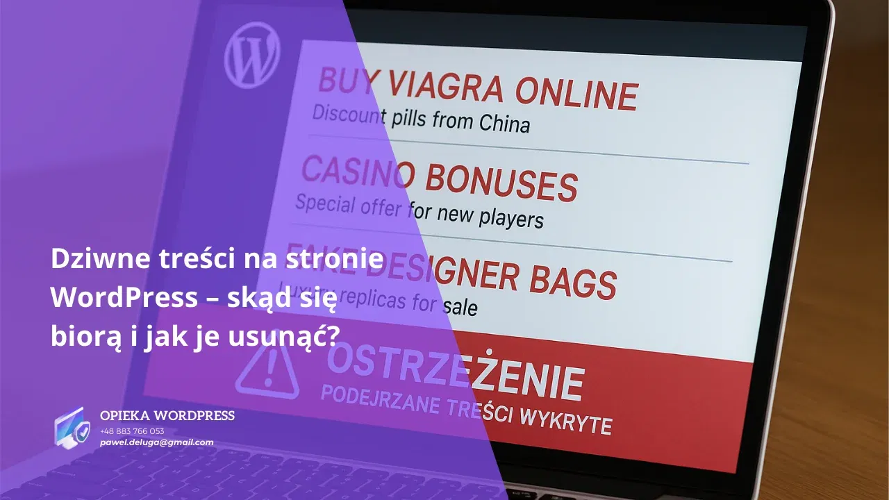 Dziwne treści na stronie WordPress – ostrzeżenie o infekcji